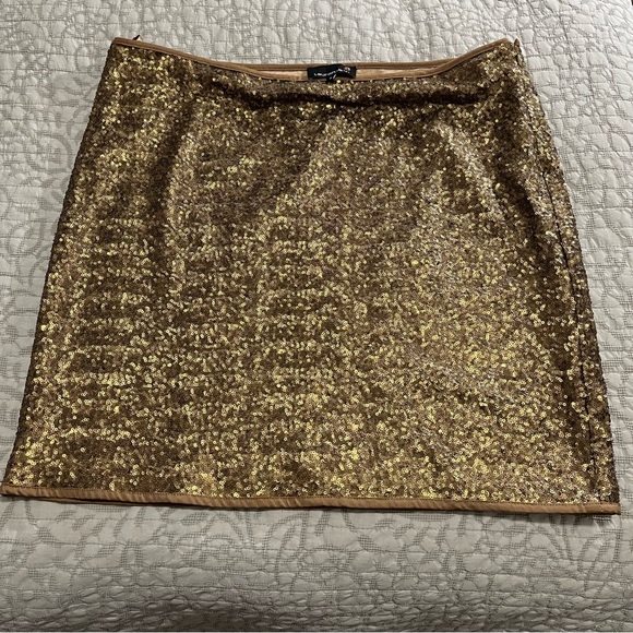 Coppery Gold Sequinned Skirt by Laura Plus 14+ - Picture 2 of 10
